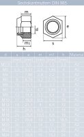 5 St&uuml;ck Schlossschrauben M8 X 30/30 DIN 603 Edelstahl A2 und Sechskantmuttern M8 niedr. Form, selbstsichernd, Polyamidklemmteil DIN 985 Edelstahl A2